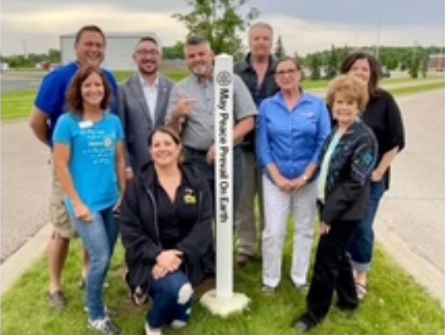 Peace Pole at Anchor Bay High School