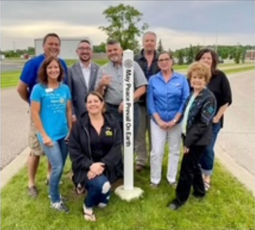 Peace Pole at Anchor Bay High School